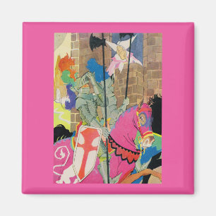 medieval knight on horseback magnet
