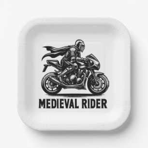 Medieval knight paper plate