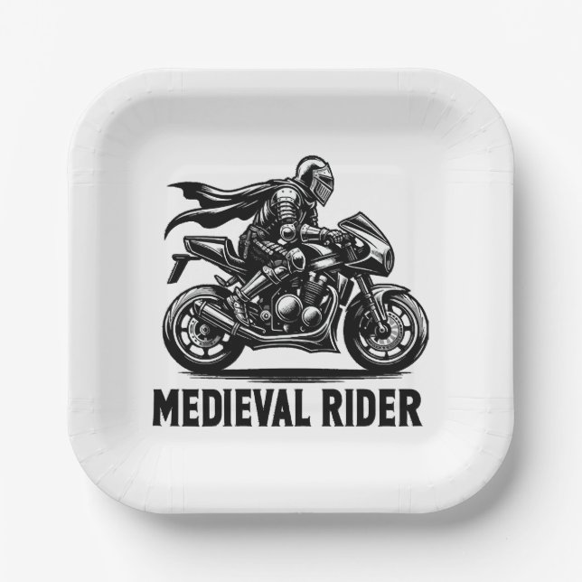 Medieval knight paper plate (Front)
