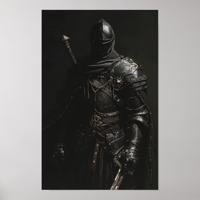 Medieval Knight Poster Artwork - Grim Dark Realist (Front)