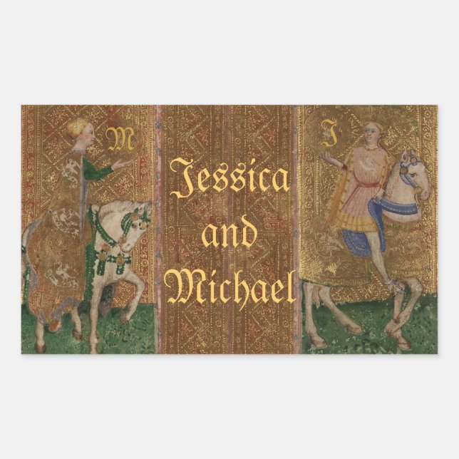 Medieval Knight Renaissance Wedding Stickers (Front)