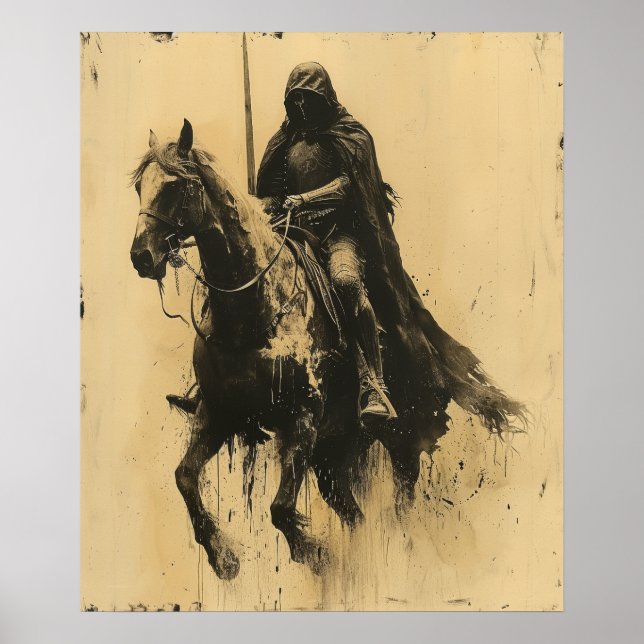 Medieval Knight Riding Horse Poster (Front)