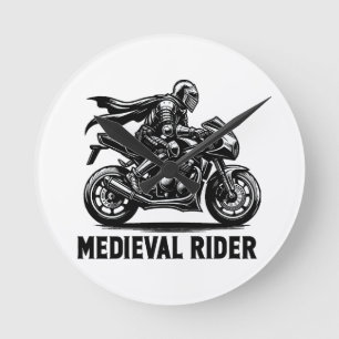 Medieval knight round clock