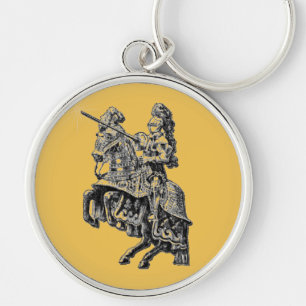 Medieval Knight Round Fantasy Key Chain