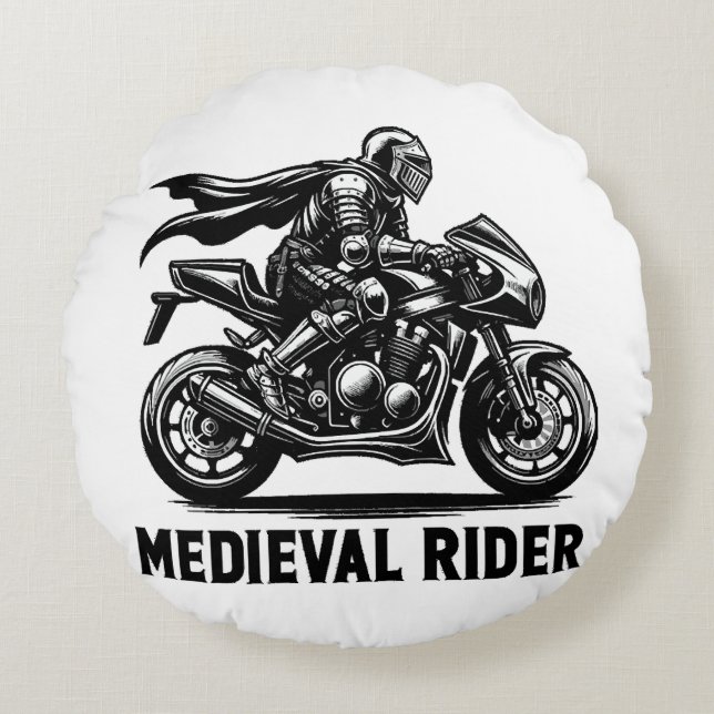 Medieval knight round pillow (Front)