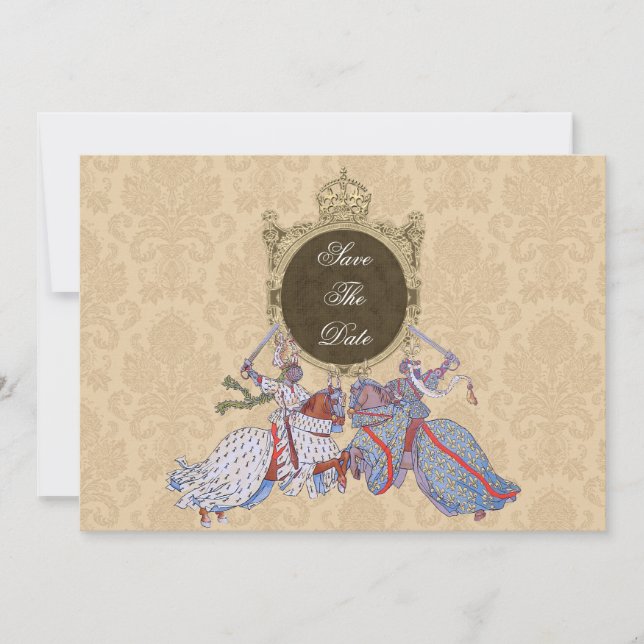 Medieval Knight Save The Date Cards (Front)