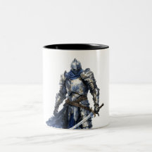 Medieval Knight with Blue Cape
