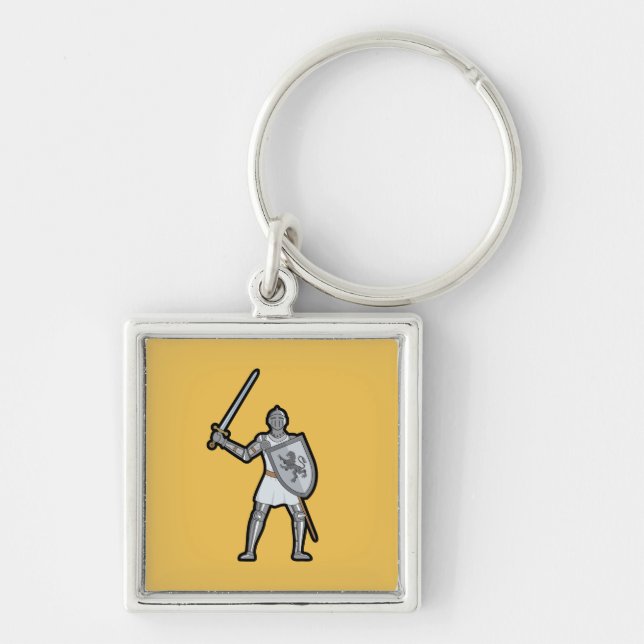 Medieval Knight with Sword Keychain (Front)