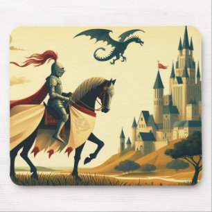 Medieval Knight/wyvern Mouse Pad
