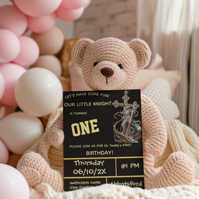 Medieval Knights First Birthday Invitation (Creator Uploaded)