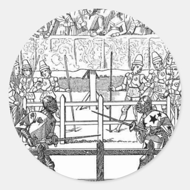 Medieval Knights Jousting Classic Round Sticker (Front)