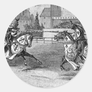Medieval Knights Jousting Classic Round Sticker
