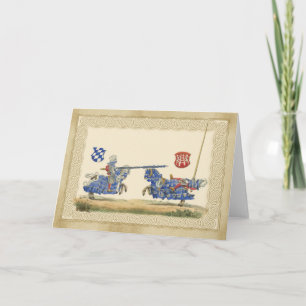 Medieval Knights Jousting in full barding and armo Card