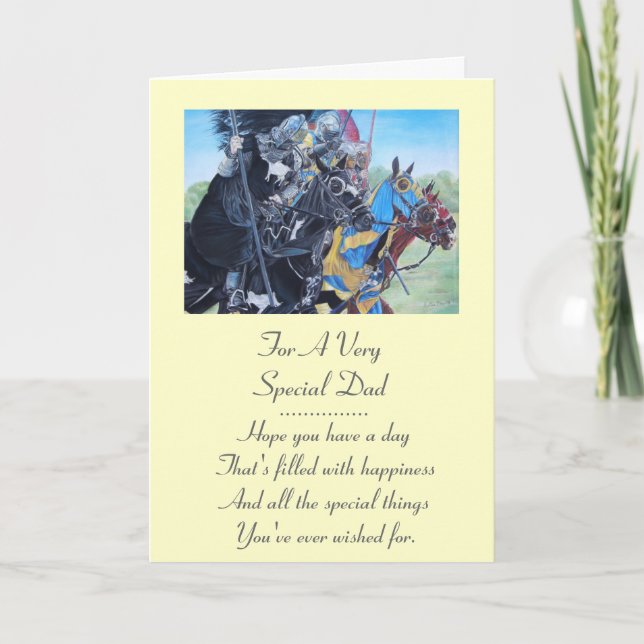 medieval knights jousting on horses art card (Front)