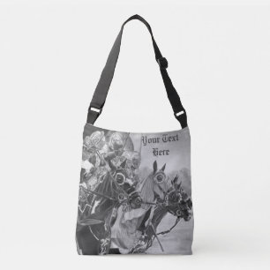 medieval knights jousting on horses historic art crossbody bag
