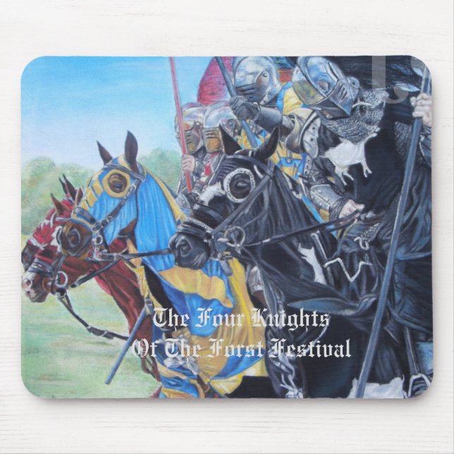 medieval knights jousting on horses historic art mouse pad (Front)