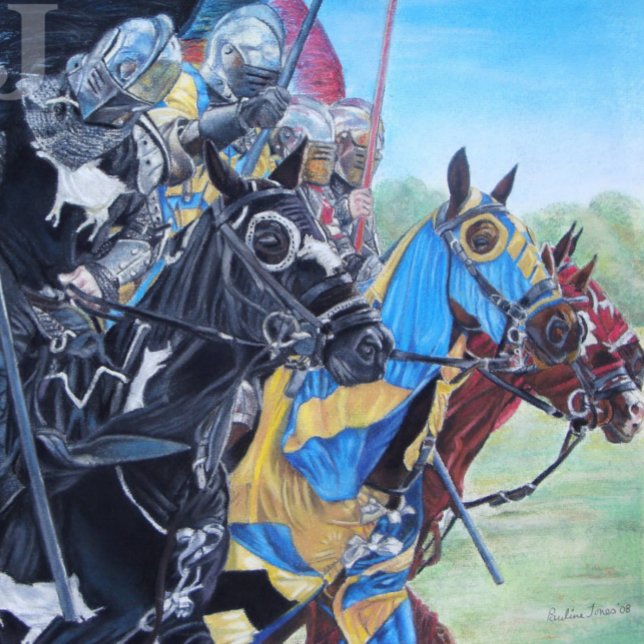 medieval knights jousting on horses historic jigsaw puzzle (Creator Uploaded)