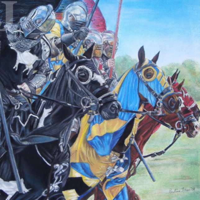 medieval knights jousting on horses historic jigsaw puzzle (Creator Uploaded)