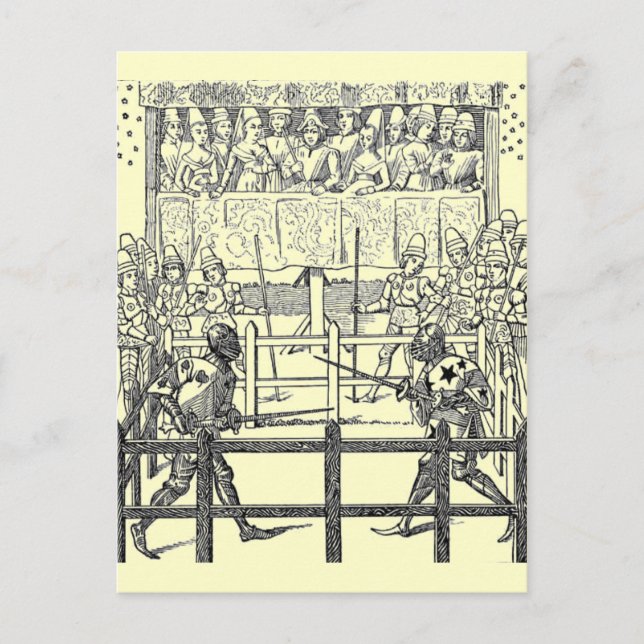 Medieval Knights Jousting Postcard (Front)