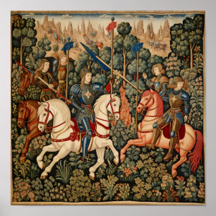 Medieval Knights Jousting Poster