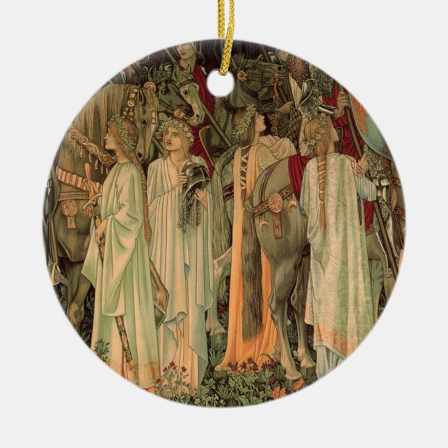 Medieval Knights of the Round Table Ceramic Ornament (Front)