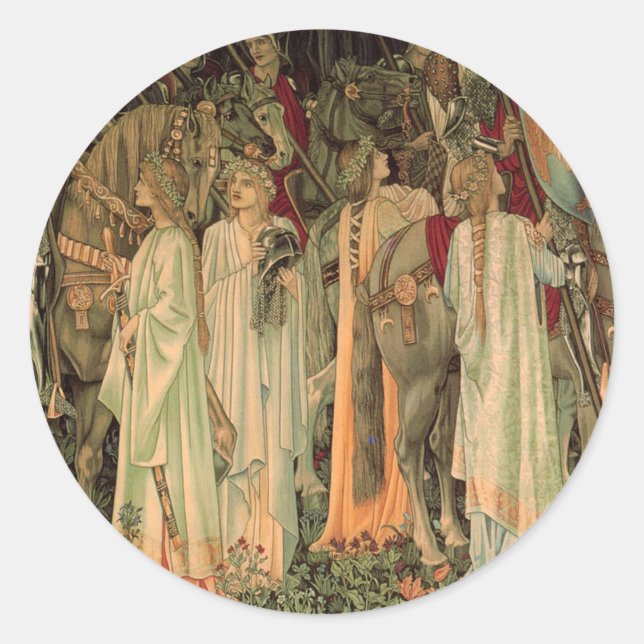 Medieval Knights of the Round Table Classic Round Sticker (Front)