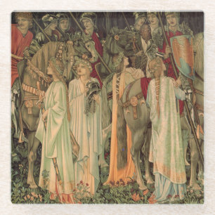 Medieval Knights of the Round Table Glass Coaster