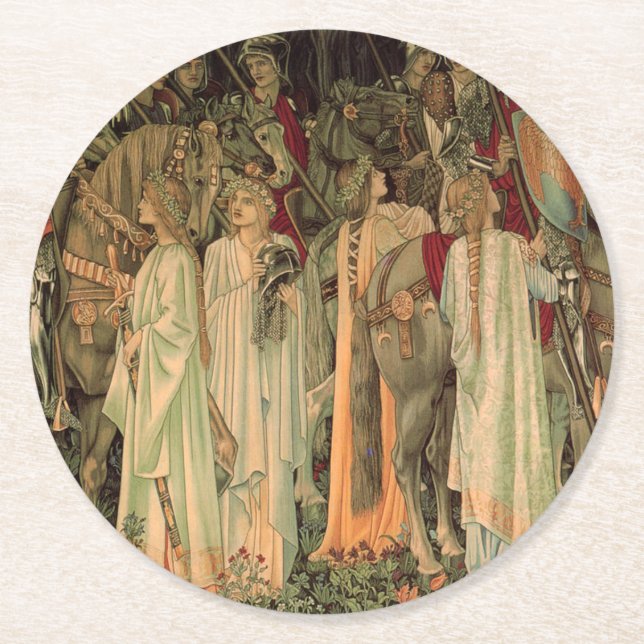 Medieval Knights of the Round Table Paper Coaster (Front)
