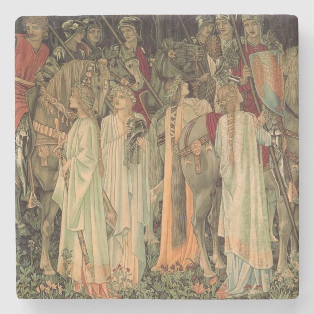 Medieval Knights of the Round Table Stone Coaster (Front)