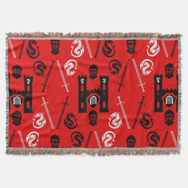 Medieval Knights Of The Round Table Throw Blanket (Front)