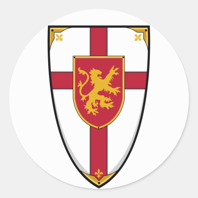 Medieval Knights Shield Sticker (Front)