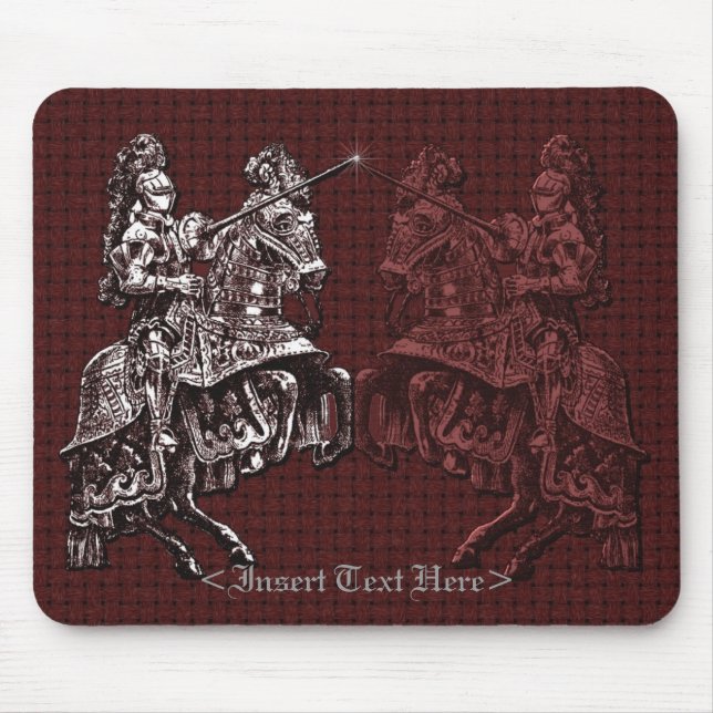 Medieval Knights Silver and Red Mouse Pad (Front)