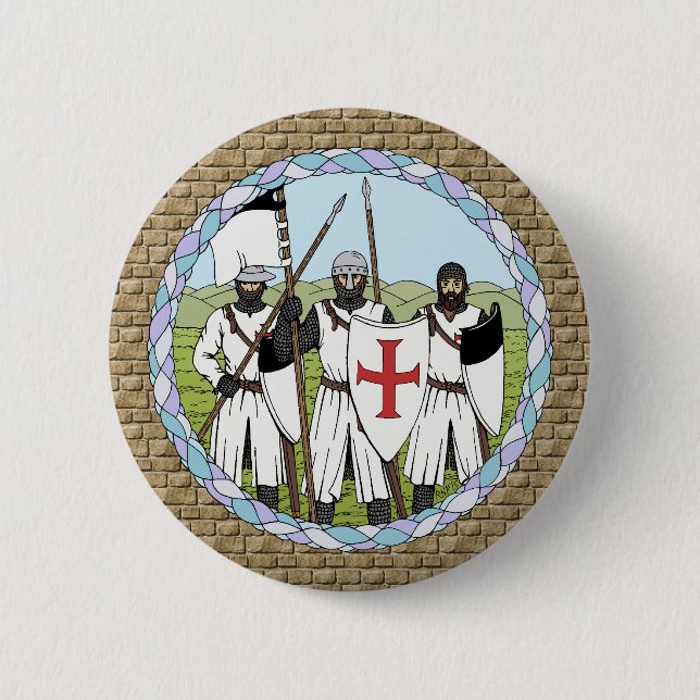 Medieval Knights Templar 2 Inch Round Button (Front)