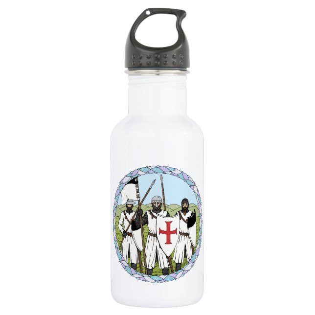 Medieval Knights Templar 532 Ml Water Bottle (Front)