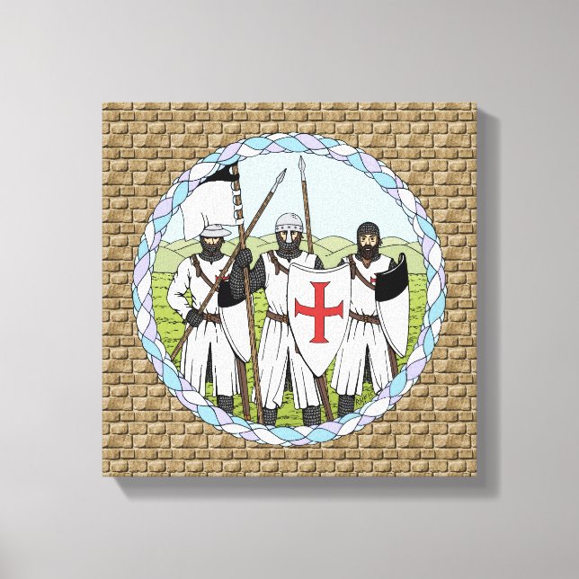 Medieval Knights Templar Canvas Print (Front)