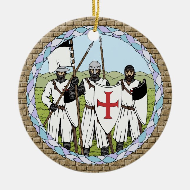 Medieval Knights Templar Ceramic Ornament (Front)