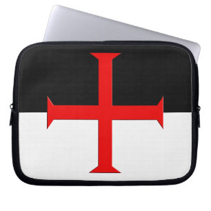 Medieval Knights Templar Cross Flag Laptop Sleeve
