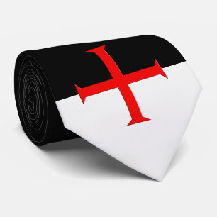 Medieval Knights Templar Cross Flag Tie