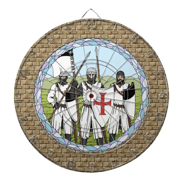 Medieval Knights Templar Dartboard (Front)