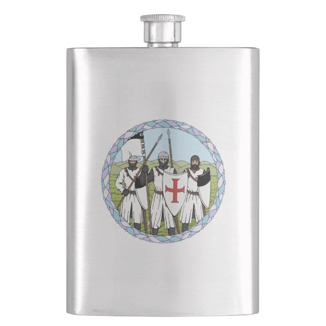 Medieval Knights Templar Hip Flask (Front)
