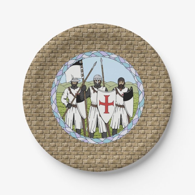 Medieval Knights Templar Paper Plate (Front)