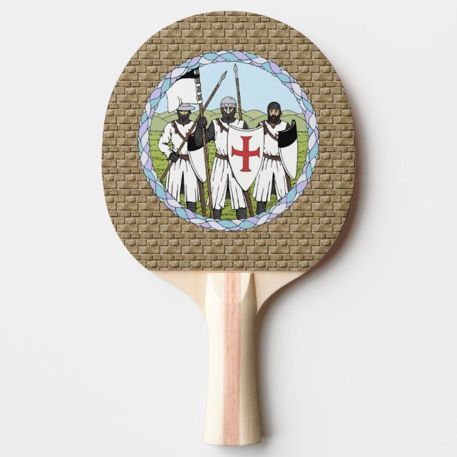 Medieval Knights Templar Ping Pong Paddle (Front)