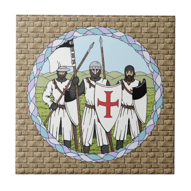 Medieval Knights Templar Tile (Front)