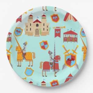 Medieval Knights Tournament Birthday Party Paper Plate