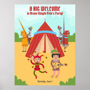 Medieval Knights Tournament Birthday Party Poster