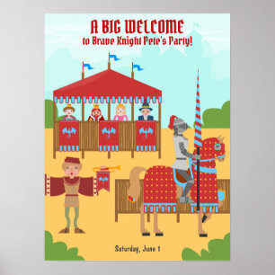 Medieval Knights Tournament Birthday Party Poster