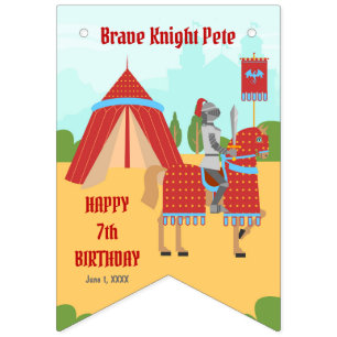 Medieval Knights Tournament Boy Birthday Party Bunting Flags