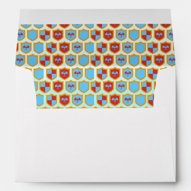 Medieval Knights Tournament Boy Birthday Party Envelope (Back (Bottom))