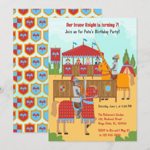 Medieval Knights Tournament Boy Birthday Party Invitation