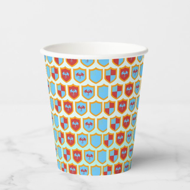 Medieval Knights Tournament Boy Birthday Party Paper Cups (Front)
